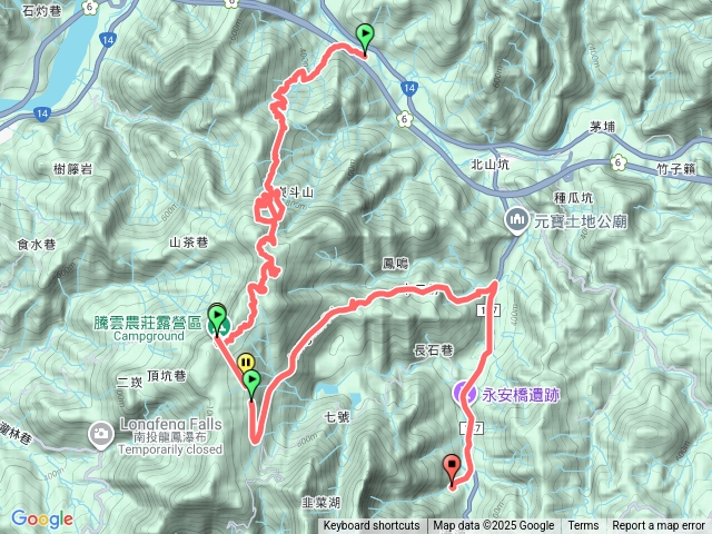昌榮橋、騰雲露營區、九份二山、南港村