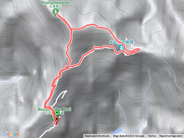 直登日湯真山經舊登山口繞回原路回程