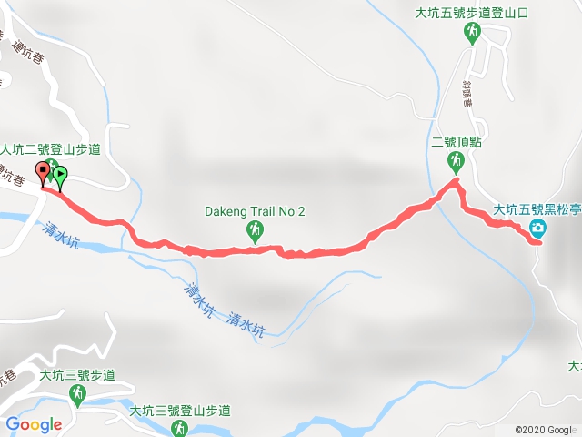 大坑2號到黑松亭來回獨走