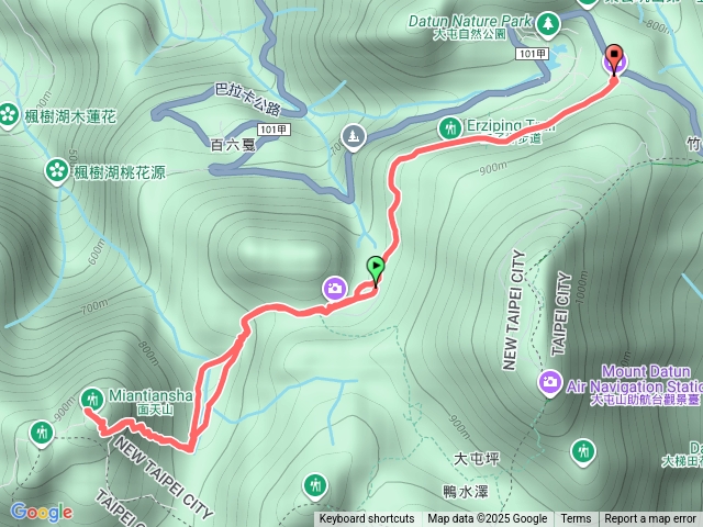 二子坪面天山濕滑山路