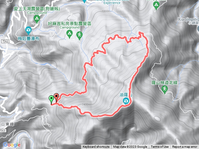 油羅山第一～第三登山口路徑