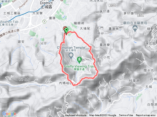 天上山-南天母-三粒半-火燄山-小縱走O型