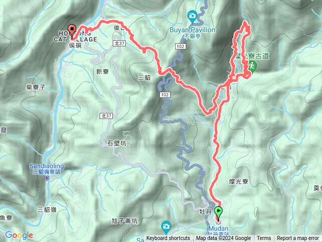 牡丹車站+貂山古道+探幽亭+金字碑+金字碑古道+後凹瀑布+猴硐神社+猴硐車站預覽圖