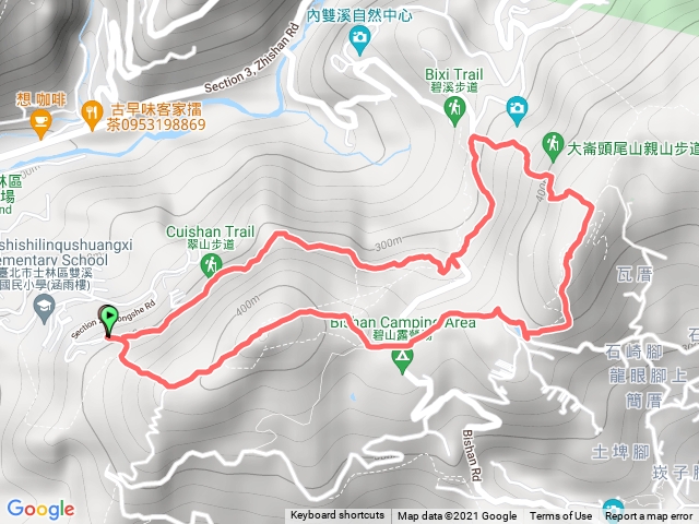 大崙頭尾山中社路登山口O型