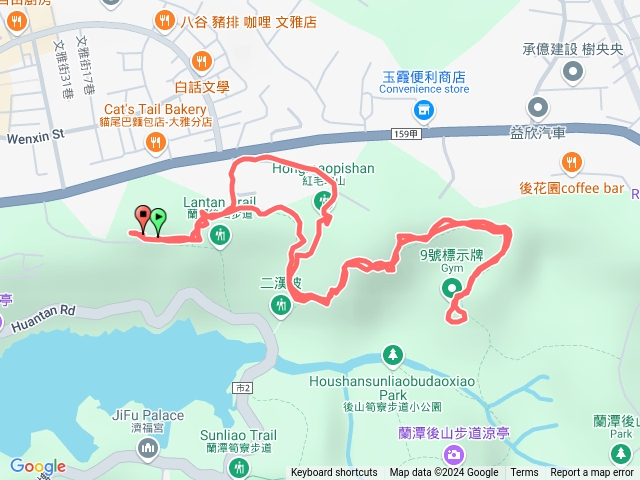 蘭潭後山步道（鎮德宮-9號告示牌崩塌處）往返預覽圖