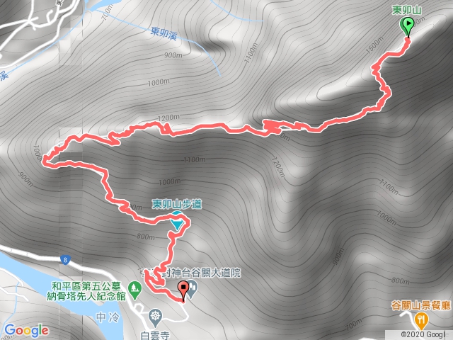 東卯山頂下山到大道院停車場