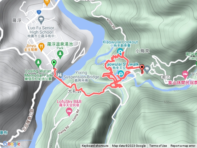 20230528羅浮義興吊橋、小烏來山、小烏來天空步道gpx