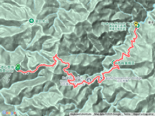 霞客羅全段一日預覽圖