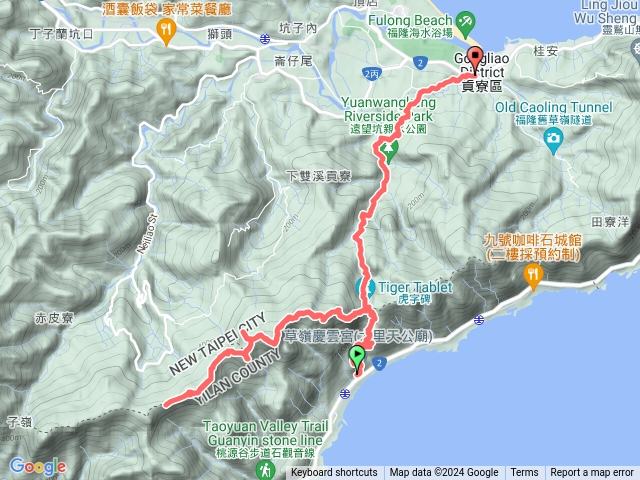 桃源谷草嶺古道 大里上桃源谷來回下福隆火車站