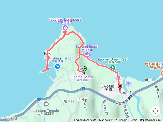 2025-04-15 觀賞老梅綠石槽─老梅站→老梅海灘→老梅迷宮→富貴角濱海步道→富貴角燈塔→富基漁港→老梅綠石槽→海灣綠洲→老梅站