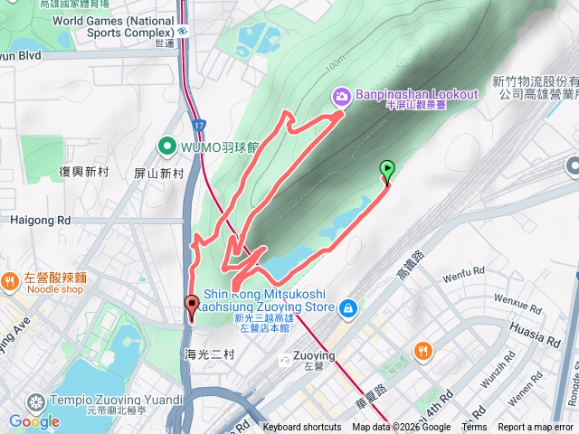半屏山環狀路線預覽圖