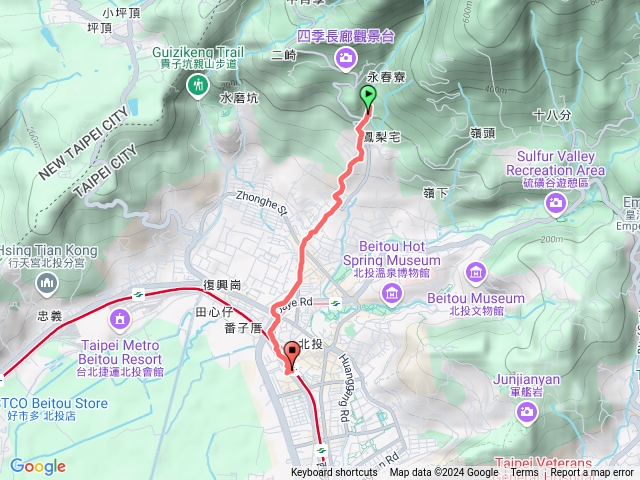 白宮山莊步道➡️北投捷運站