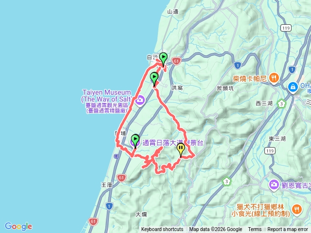 塗崁頂山&西南峰連走白沙屯山大O型