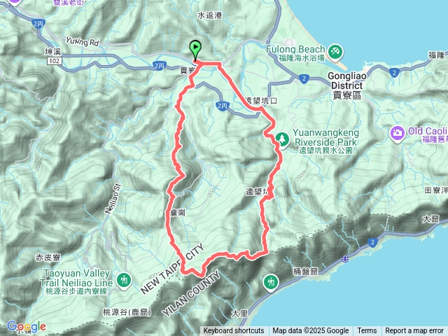 貢寮站-大石璧坑山北峰-主峰-灣坑頭山-草嶺古道-陸軍路O型