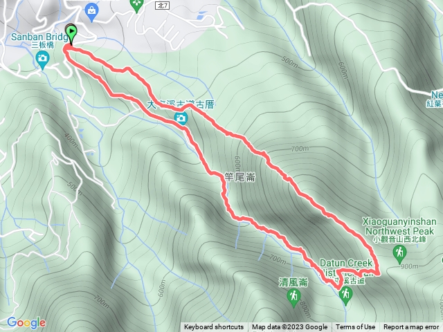 竿尾崙-大屯溪古道 O型