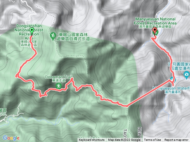 東滿林道下滿月圓步道縱走