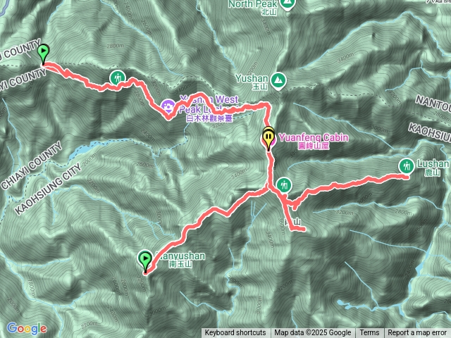 玉山後四峰Ching (D2南玉山、D3後三峰含東小南山取水來回）回營地時間暫定不紀錄預覽圖