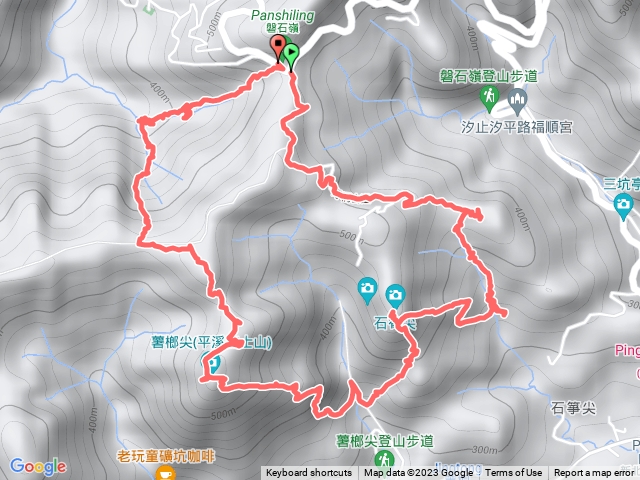 磐石嶺福興宮~三坑山~石筍尖~薯榔尖~磐石古道~摸乳巷~作埤內古道~作埤內基点~盤石嶺土地公廟