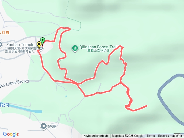 贊天宮-0.1K-水鹿步道-水路-哭坡-猴板凳-三叉山（泡茶）-無名山—哭坡-水源區—麒麟山莊-長青步道-贊天宮完登