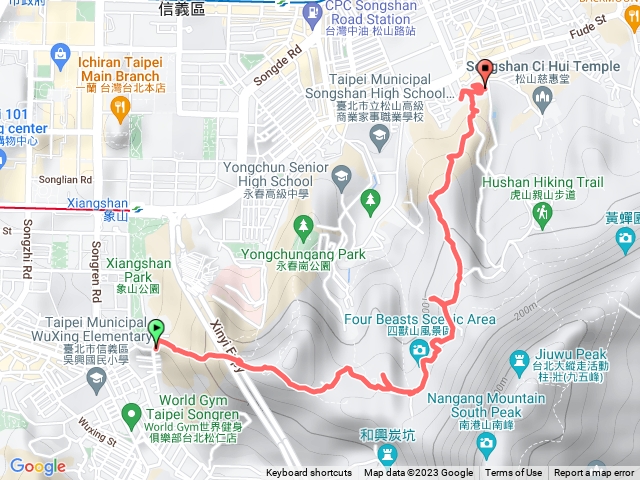 四獸山連走 象山登山步道＞奉天宮步道