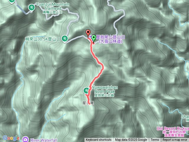 屋我尾山大雪山登山口