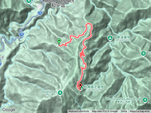閂山第一天直達營地