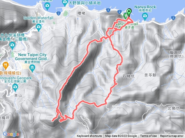 南雅停車場走劍龍稜、半屏山、燦光寮山、石梯坑山O型