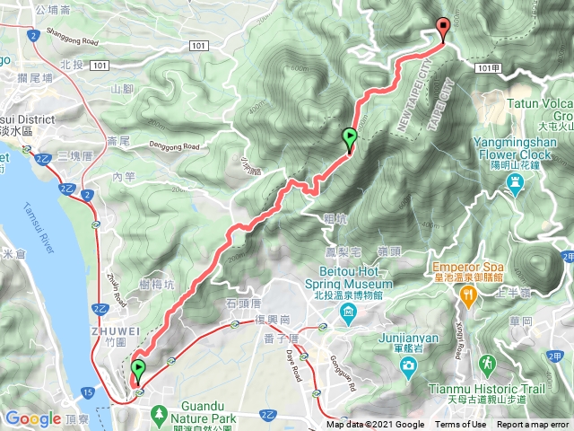 2021.04.18 臺北大縱走第一段：關渡至二子坪