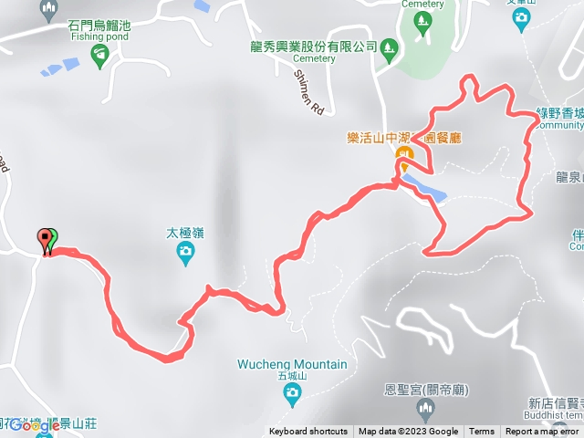 石門路70號登山口-直上山中湖-繞湖一大圈後原路折返回70號登山口