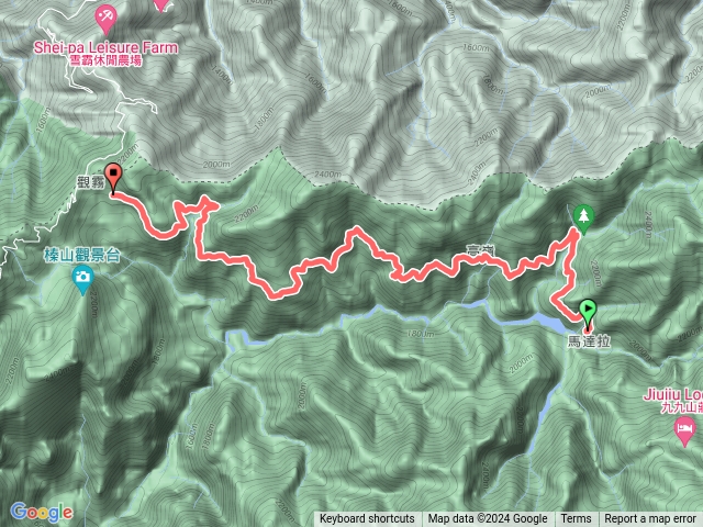 大鹿林道東線 馬達拉溪出觀霧