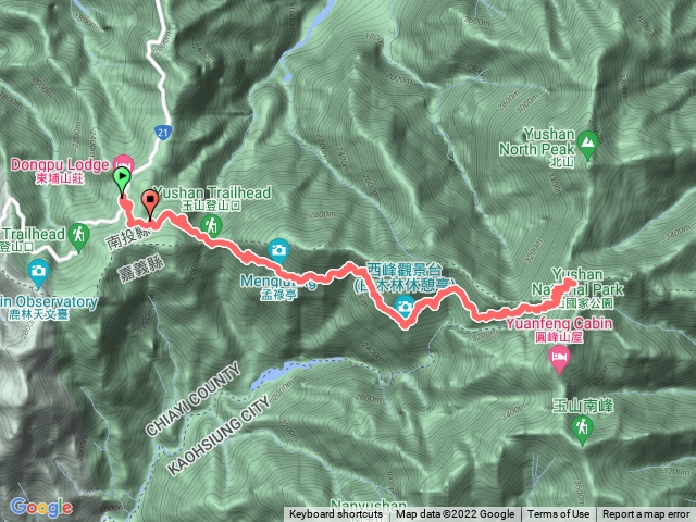 上東埔停車場到玉山主峰