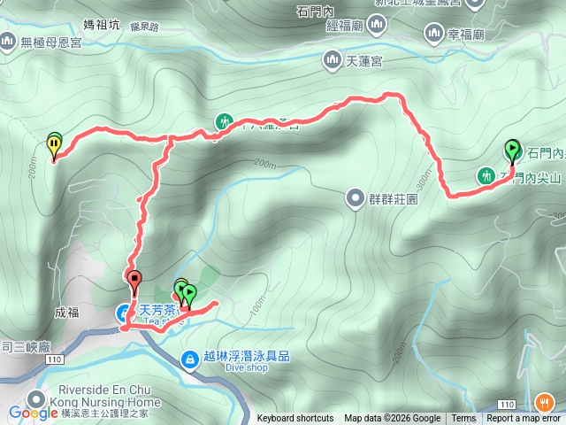 成福山、石門內尖山（2號登山口崩塌無法o字環繞）預覽圖