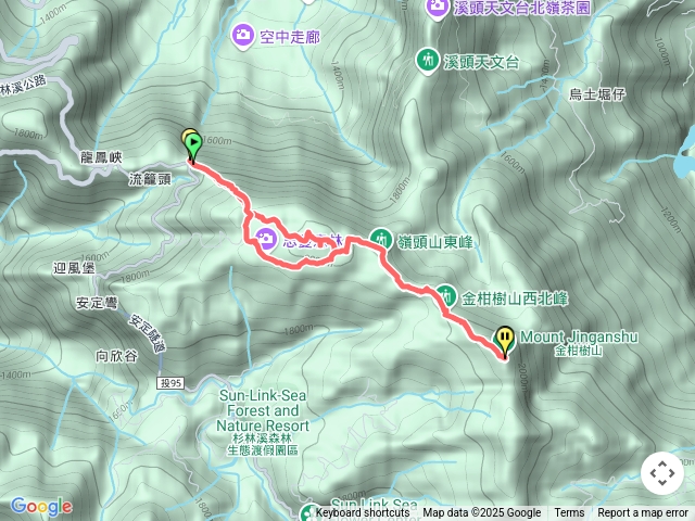 留龍頭嶺頭山嶺頭山東峰金柑樹山西北峰金柑樹山忘憂森林