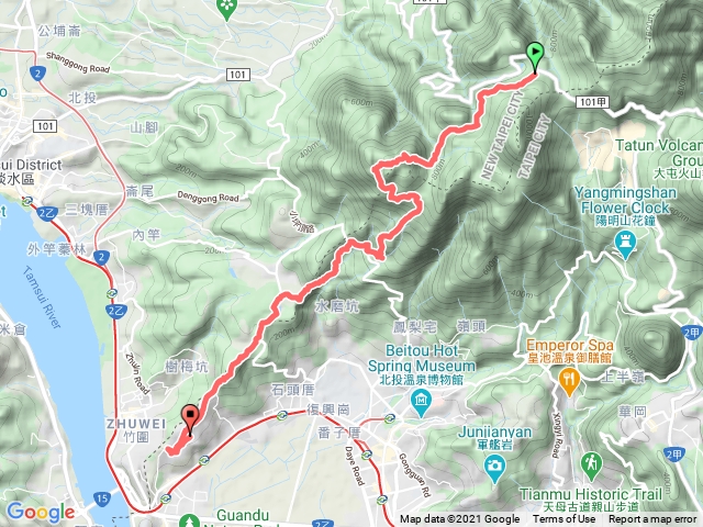 2021年臺北大縱走：尋寶任務臺北大縱走第一段：關渡至二子坪202104111416