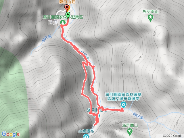 滿月圓、處女瀑布