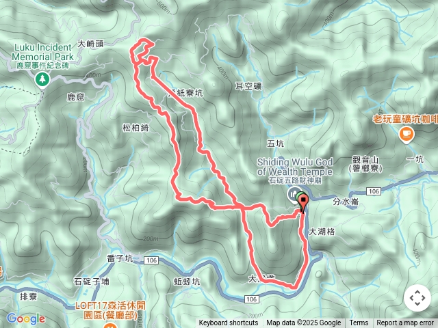 紙寮坑古道(姑娘廟-姑娘山-紙寮山-松柏崎山-雞冠山-姑娘廟)