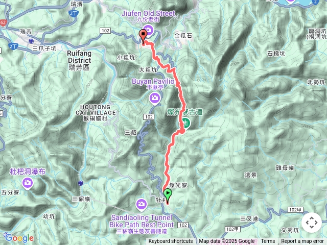 牡丹車站經貂山古道到九份老街