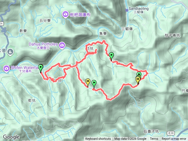 粗坑山．粗坑古道溪谷線、大平林山、新路尾古道溪谷縣、幼坑古道、幼坑山大華榮路8字形預覽圖