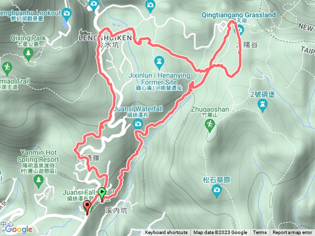 絹絲瀑布步道>擎天崗>冷水坑>人車分道>絹絲瀑布登山口