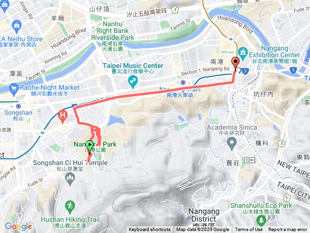 南港公園至南港展覽捷運站