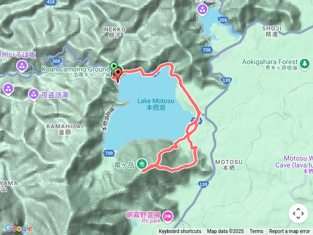 20250529 山梨縣竜ヶ岳（龍之岳）浩庵キャンプ場，浩庵露營場本栖湖畔來回