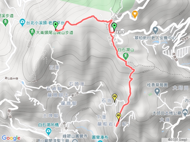 白石湖山-開眼山-龍船岩-大崙頭山-碧山