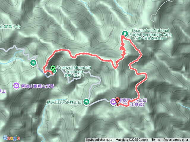 鳶嘴稍來縱走預覽圖