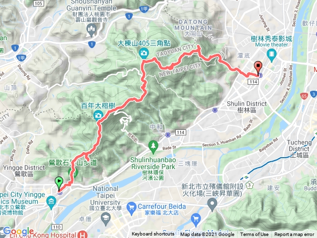 2021/10/31鶯樹縱走─鶯歌火車站→鶯歌石山→牛灶坑山往返→百年大榕樹→望湖山→石灰坑山→福安宮→大棟山→秋潭山→鎮遠山→大青坑崙→青龍嶺→大同山→南寮福德宮→樹林火車站