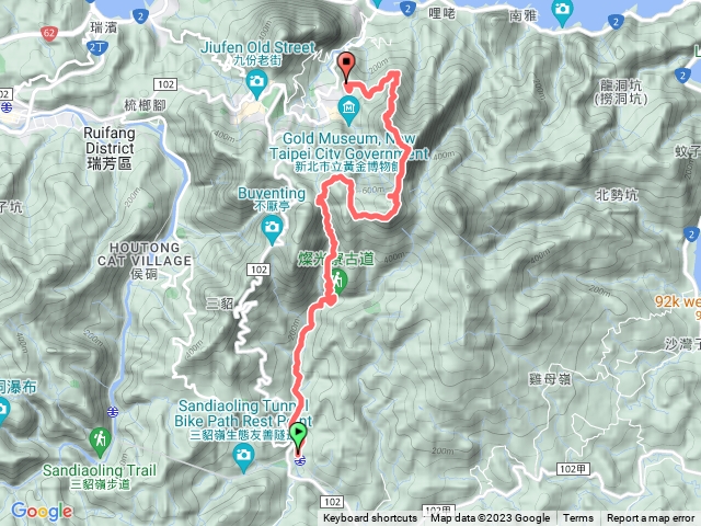 牡丹車站--貂山古道--燦光寮山--半屏山--茶壺山--哈巴狗岩--煙囪稜--勸濟堂