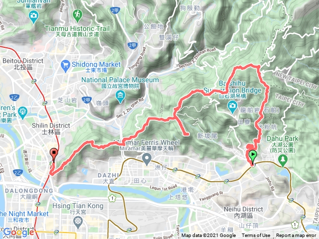 龍船岩>剪刀石>劍潭山