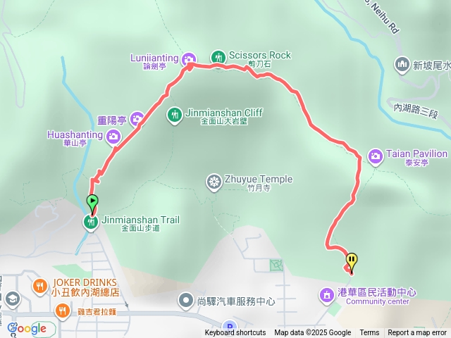 金面山登山口至金面山68巷登山口下山