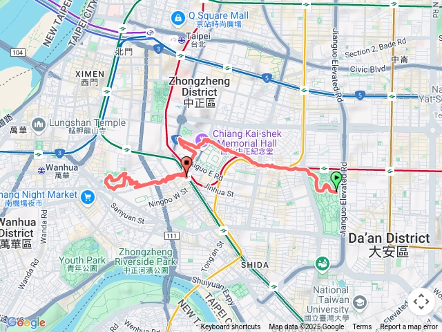 2025-06-13 三公園連走─大安森林公園→生態池→中正紀念堂→光華池→自由廣場→雲漢池→植物園→荷花池→欽差行台→歷史博物館預覽圖