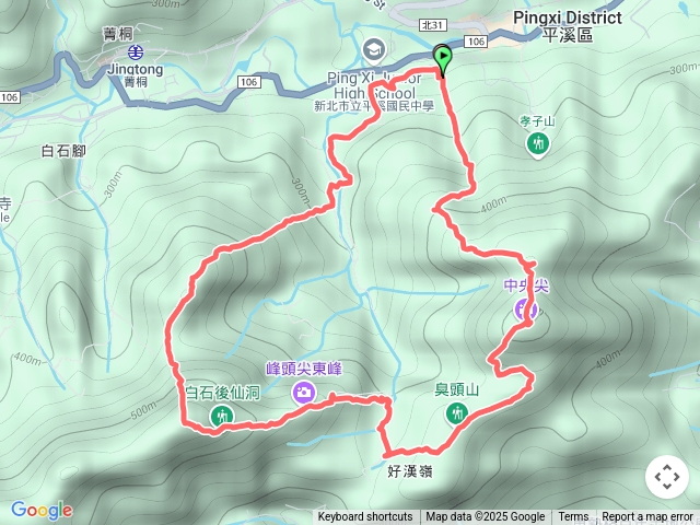 (平溪)中央尖/峰頭尖東峰/無名尖/九龍山/石燭尖O繞