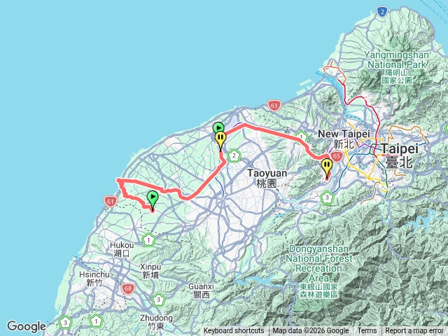 富岡-永安漁港-高鐵桃園站-機捷A6-樹林
